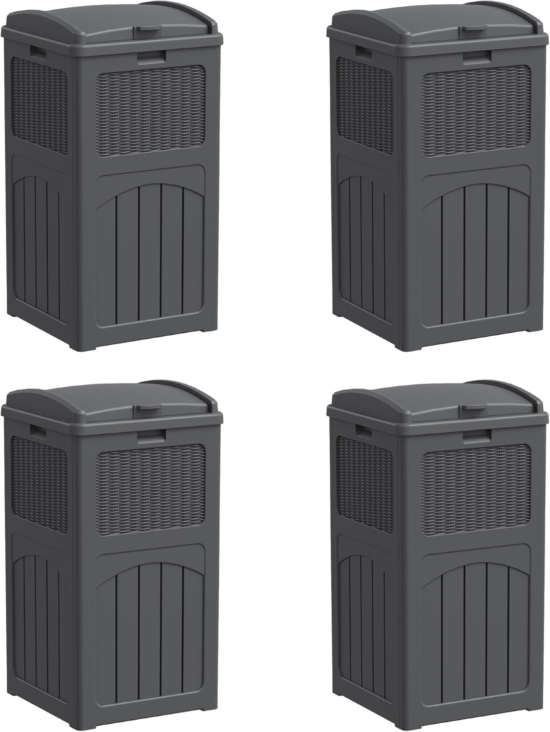 Greesum 33 Gallon Outdoor Trash Can with Lid, Waterproof Resin Garbage Bin for Hideaway, Deck