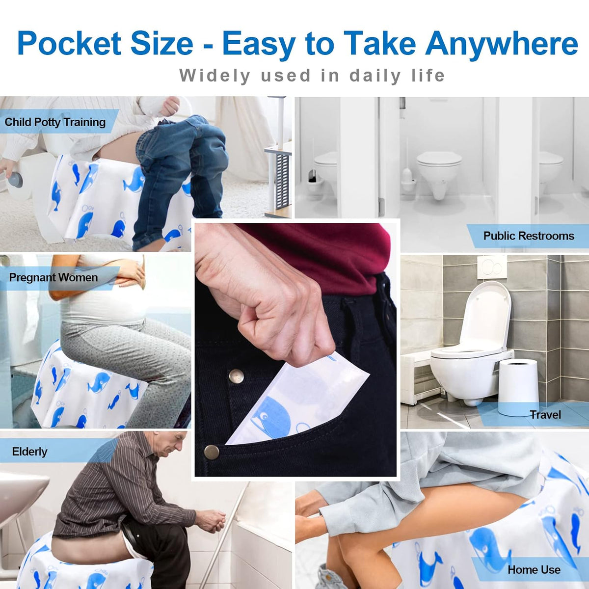 41 Pack Toilet Seat Covers Disposable, Extra Large Disposable Toilet Seat Covers for Adults