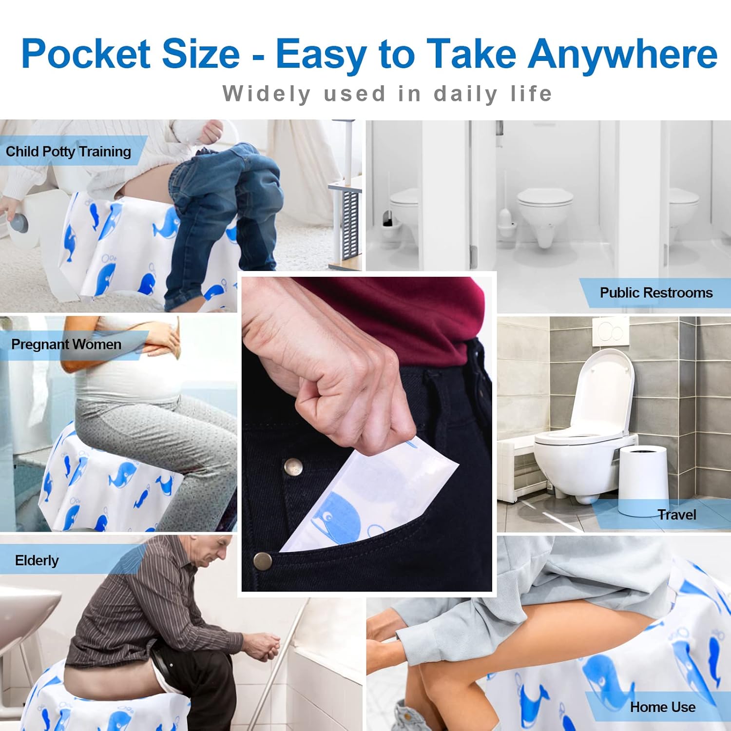 41 Pack Toilet Seat Covers Disposable, Extra Large Disposable Toilet Seat Covers for Adults