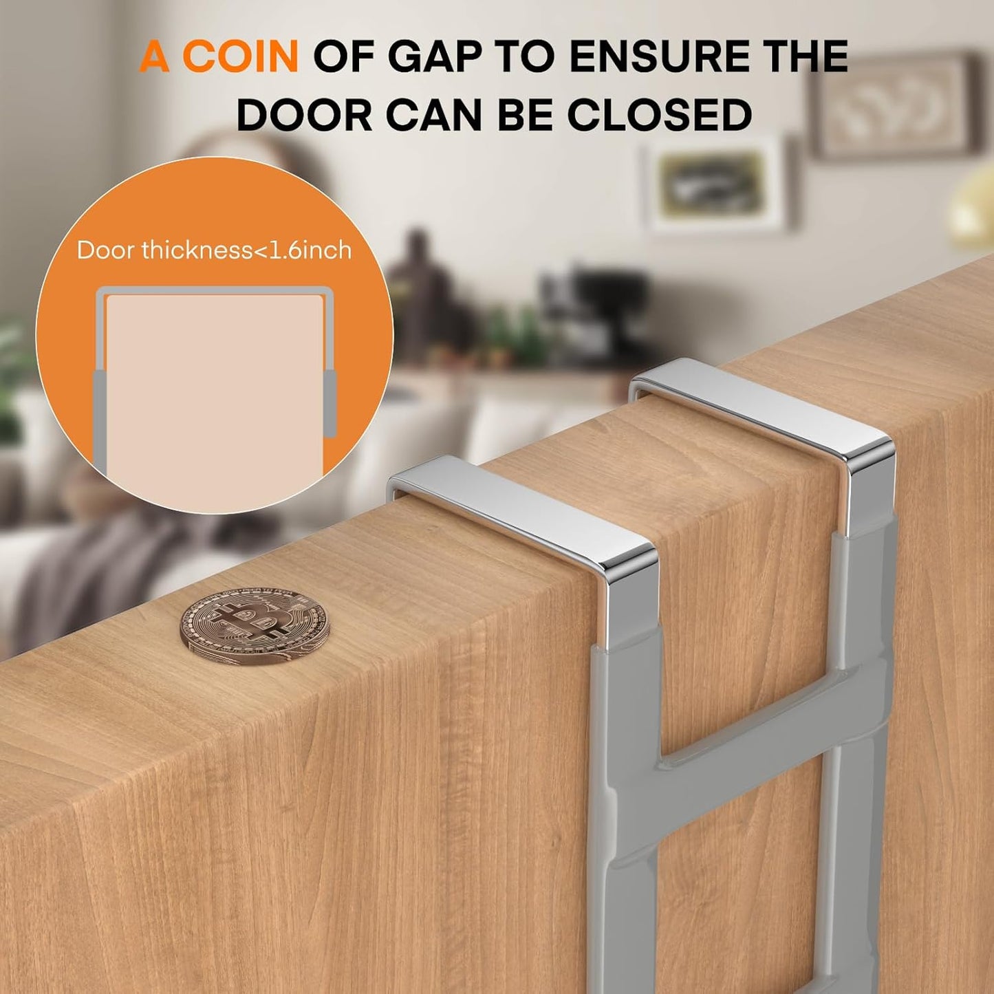FYY Over The Door Hooks - 4 Pack Heavy Duty Dual-Hook Organizer Hanger with Non-Slip Rubber for