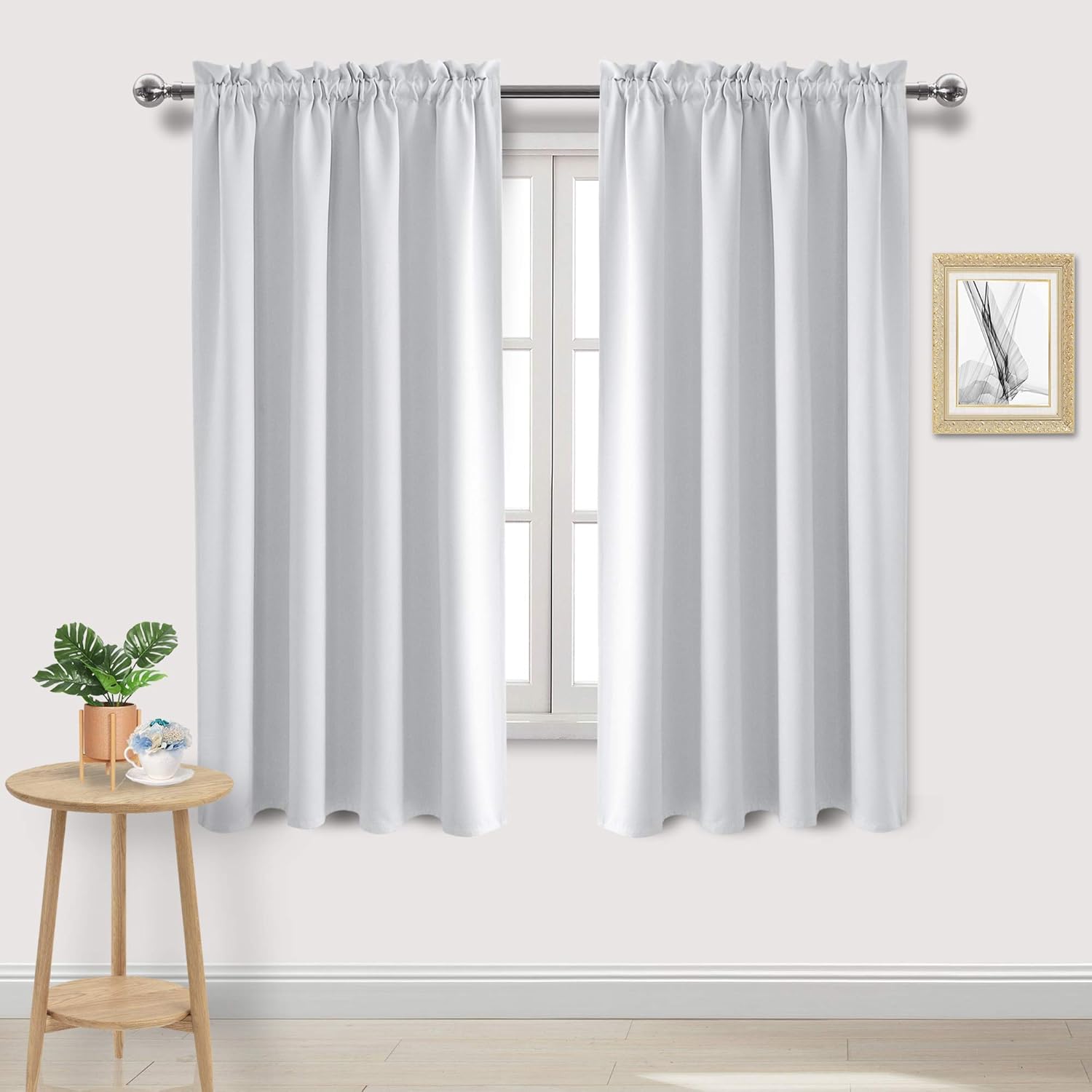 DWCN White Room Darkening Blackout Curtains - Thermal Insulated Privacy Energy Saving Window