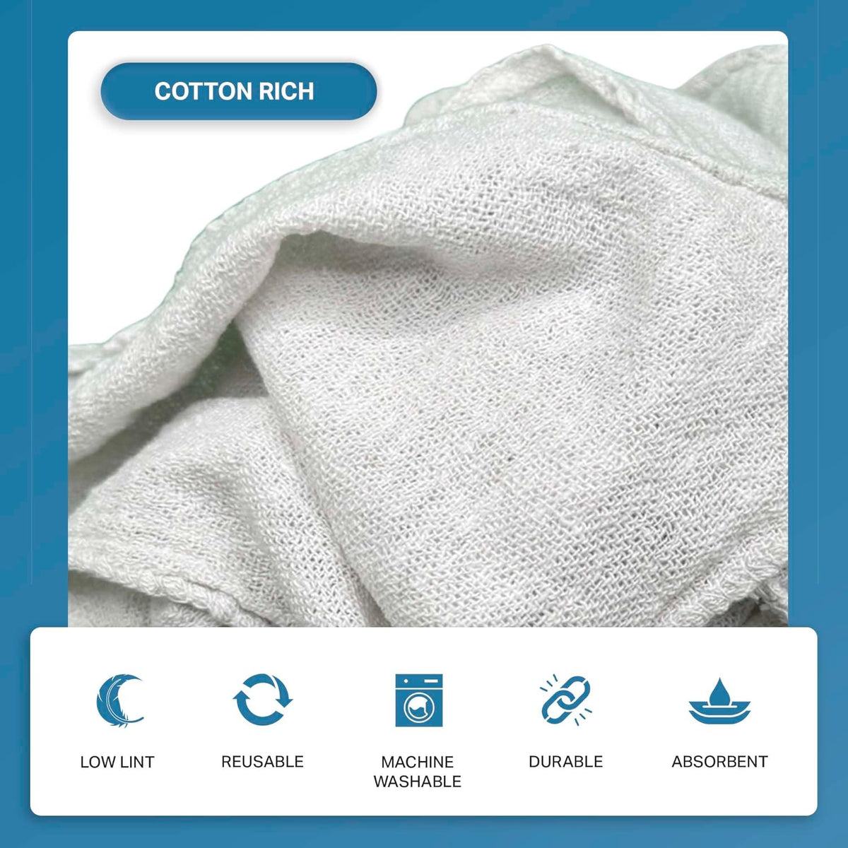 Angel-in-Armor Shop Towels (14”x14”) – 500 Unit Box of Lint-Free Cotton Shop Towel Cleaning Rags