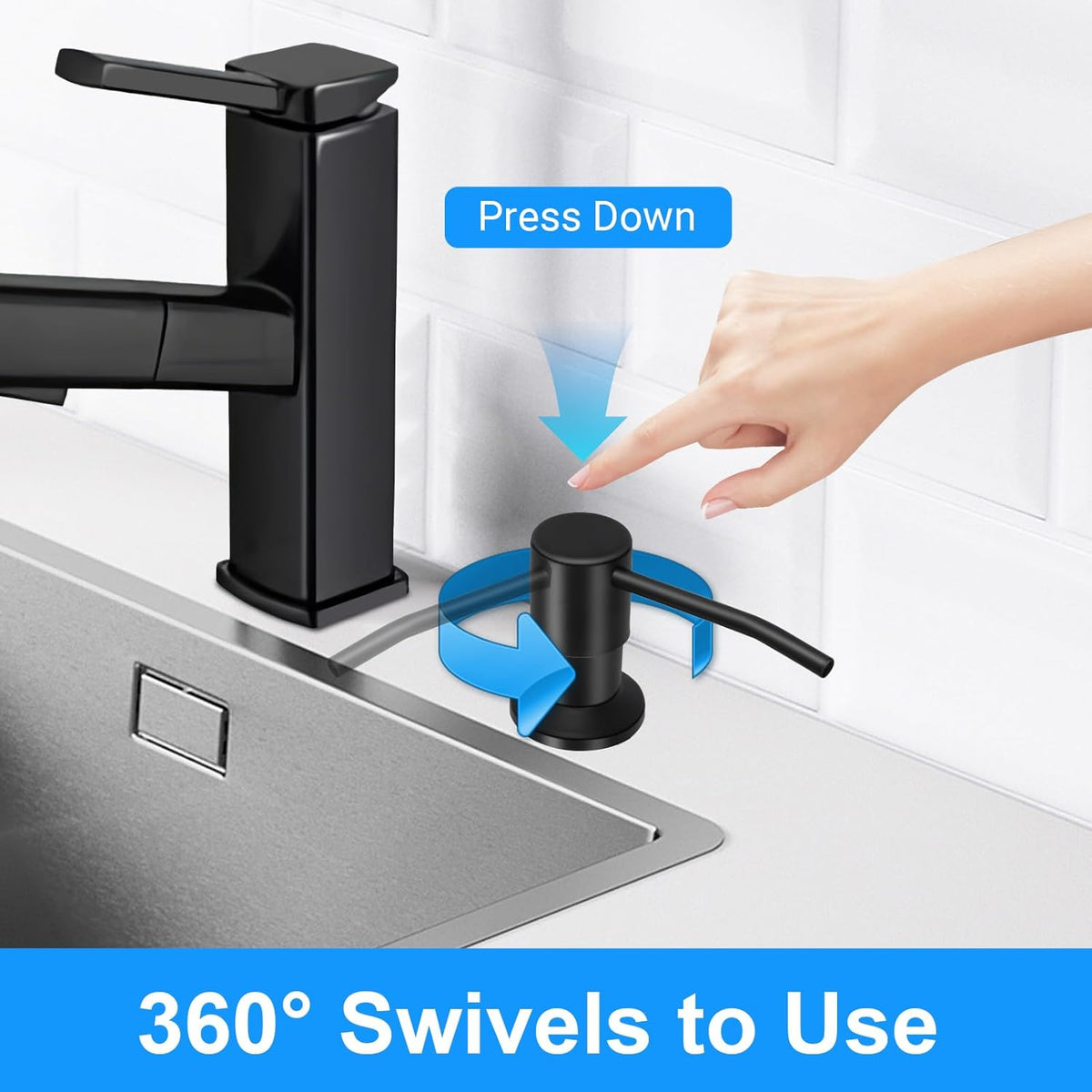 Soap Dispenser Kitchen Sink, Sink Soap Dispenser, 47" Extension Tube kit, Dish Soap Dispenser Pump