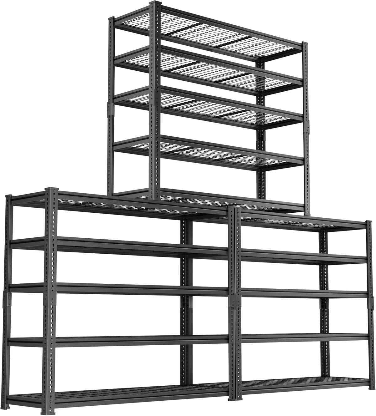 Storage Shelves Heavy Duty, 3 PCS 48" L x 18" W x 72" H Garage Wire Shelving Unit Loads 2800LBS