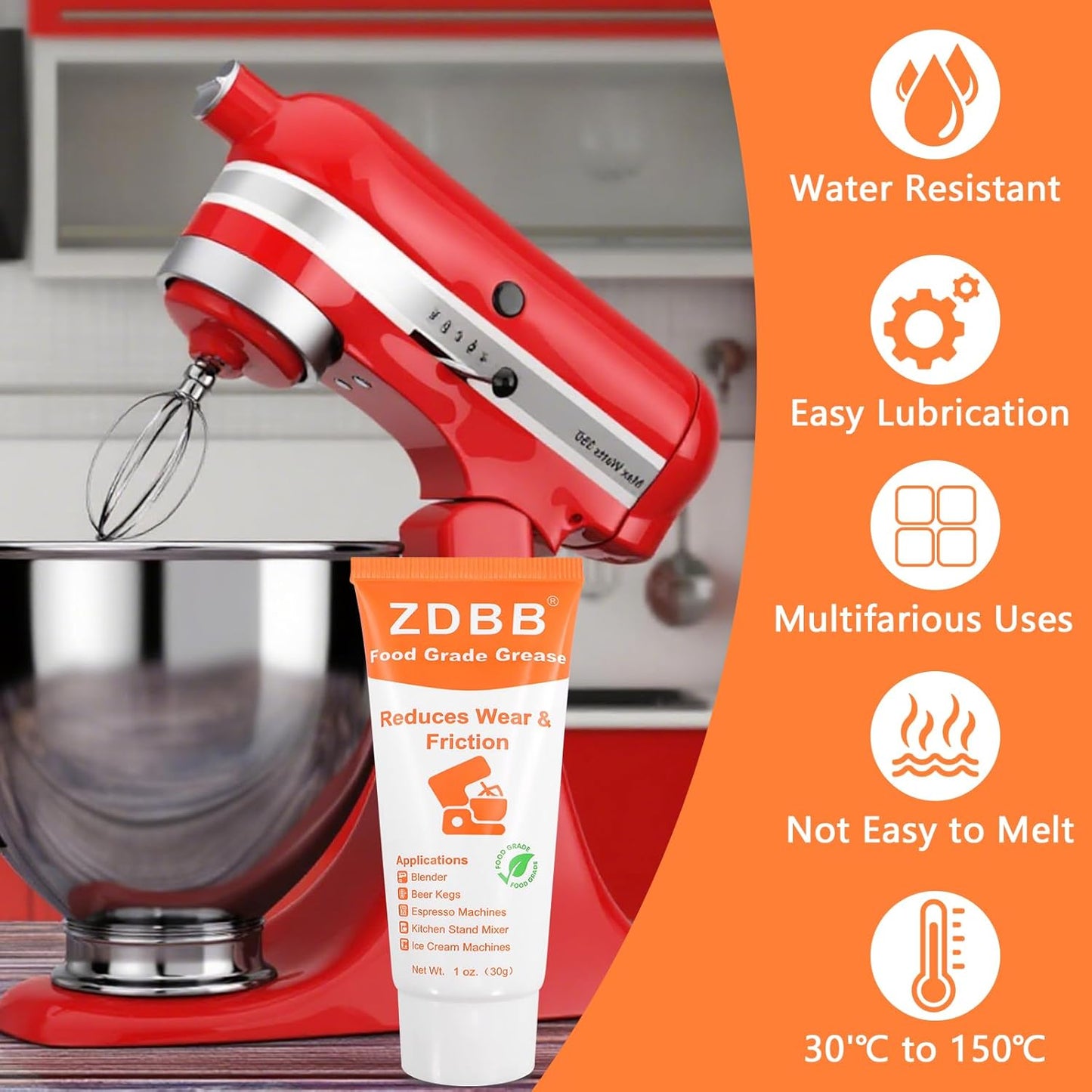 Food Grade Grease for Kitchenaid Stand Mixer Odorless Food Grade Equipment Lubricant with PTFE