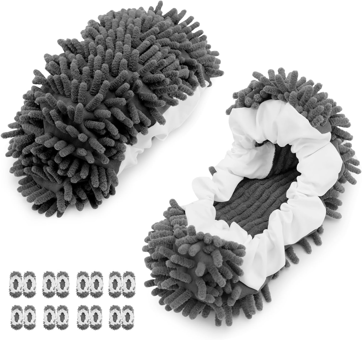 8 Pcs Mop Slippers Socks Floor Cleaning,Microfiber Shoe Covers dust Washable Reusable for Woman Man