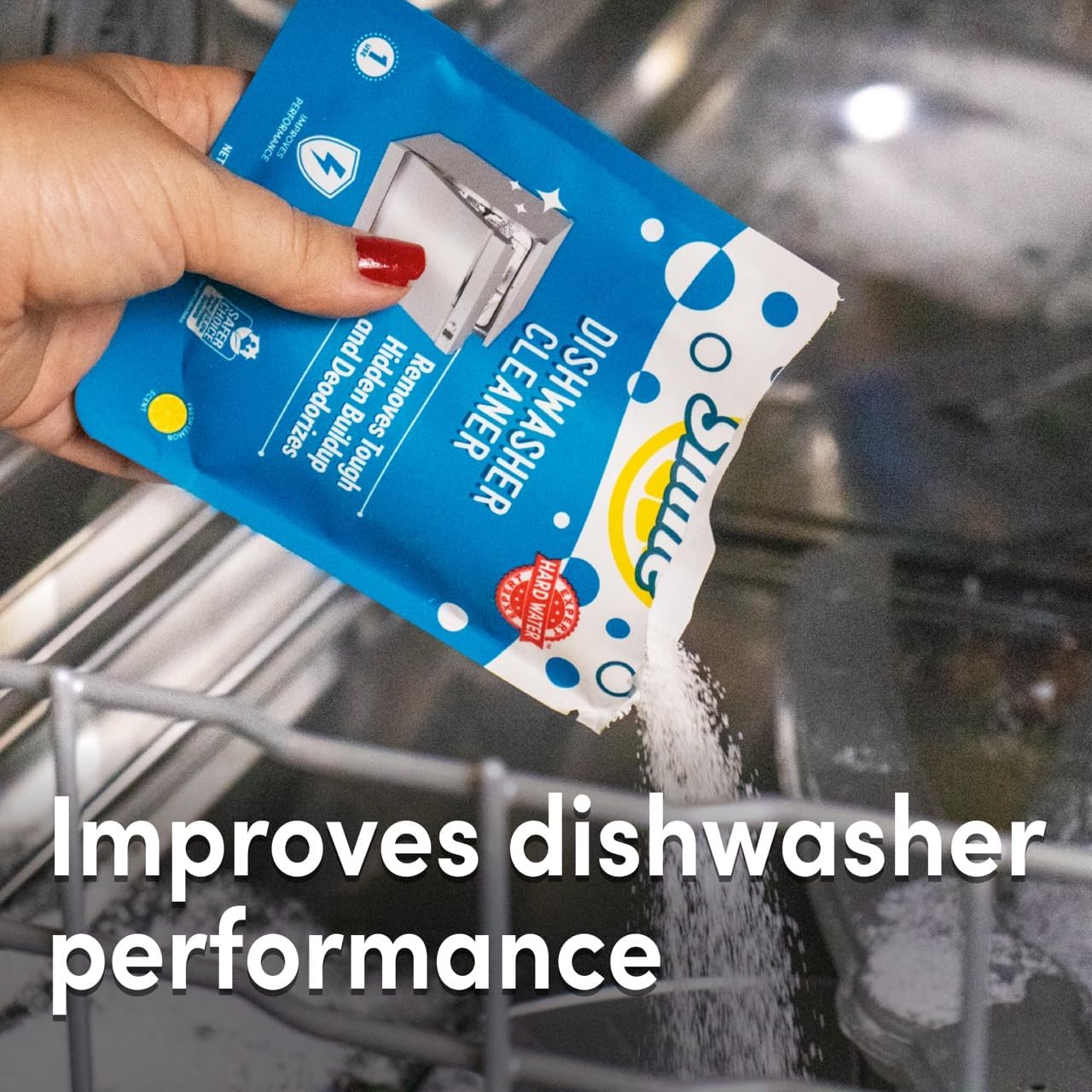 Lemi Shine Natural Dishwasher Cleaner - Hard Water Citric Acid Cleaning Powder - Lemon Scented