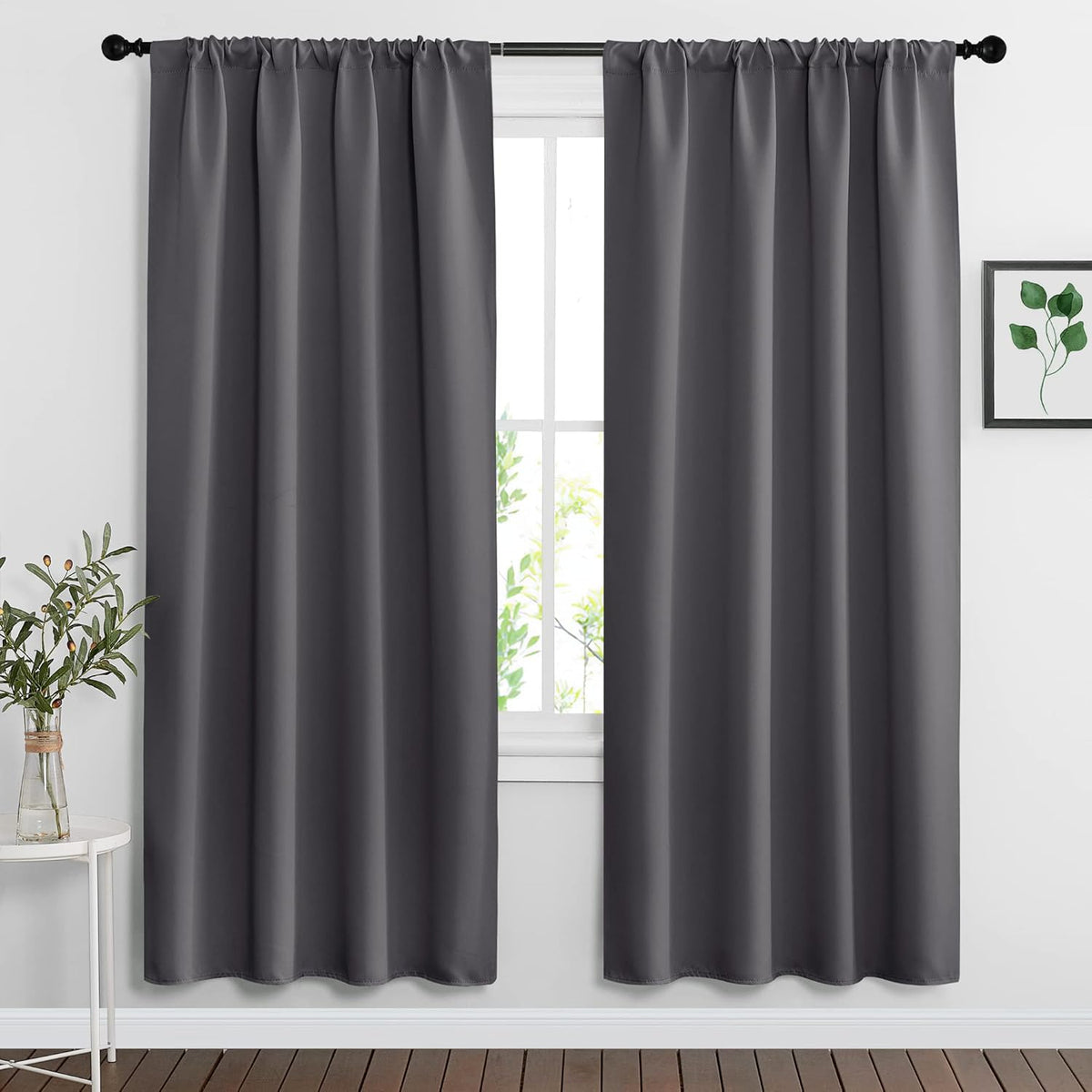 RYB HOME Curtains for Bedroom 72 inches Long, Blackout Thermal Insulating Window Treatment Drapes