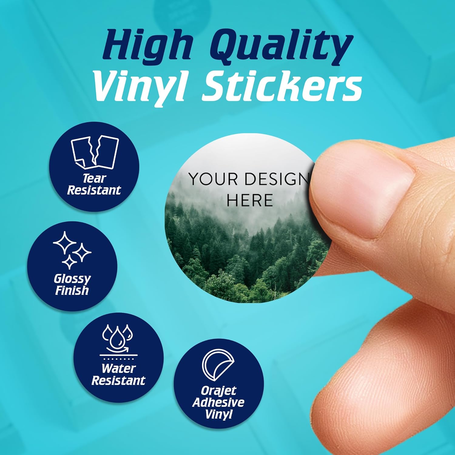 100 Custom Vinyl Stickers - Upload Your own Image, Text, Design, Logo - Personalized Logo Labels