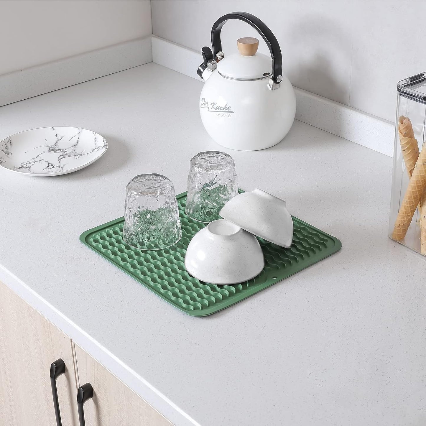 Silicone Dish Drying Mat for Multiple Usage,Easy clean,Eco-friendly,Heat-resistant Silicone Mat for