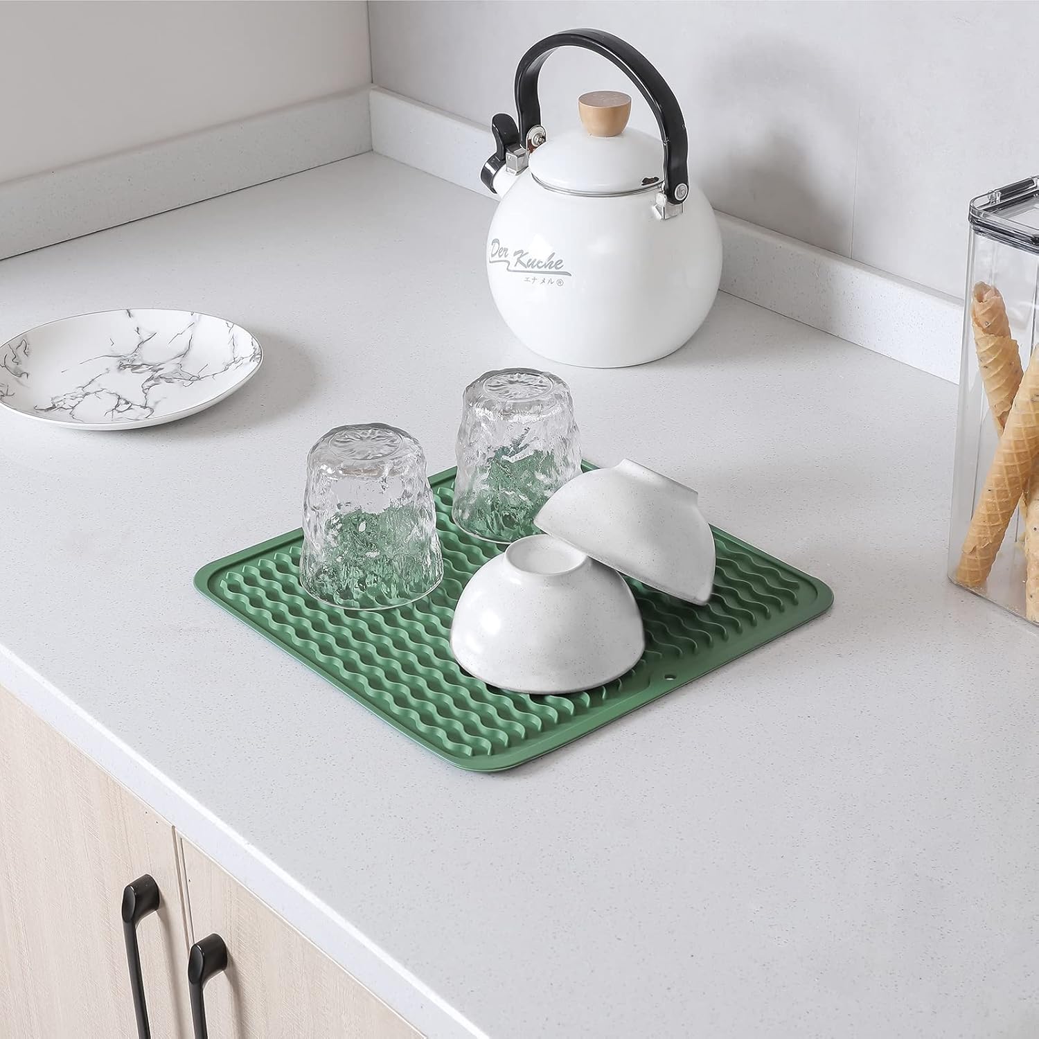 Silicone Dish Drying Mat for Multiple Usage,Easy clean,Eco-friendly,Heat-resistant Silicone Mat for