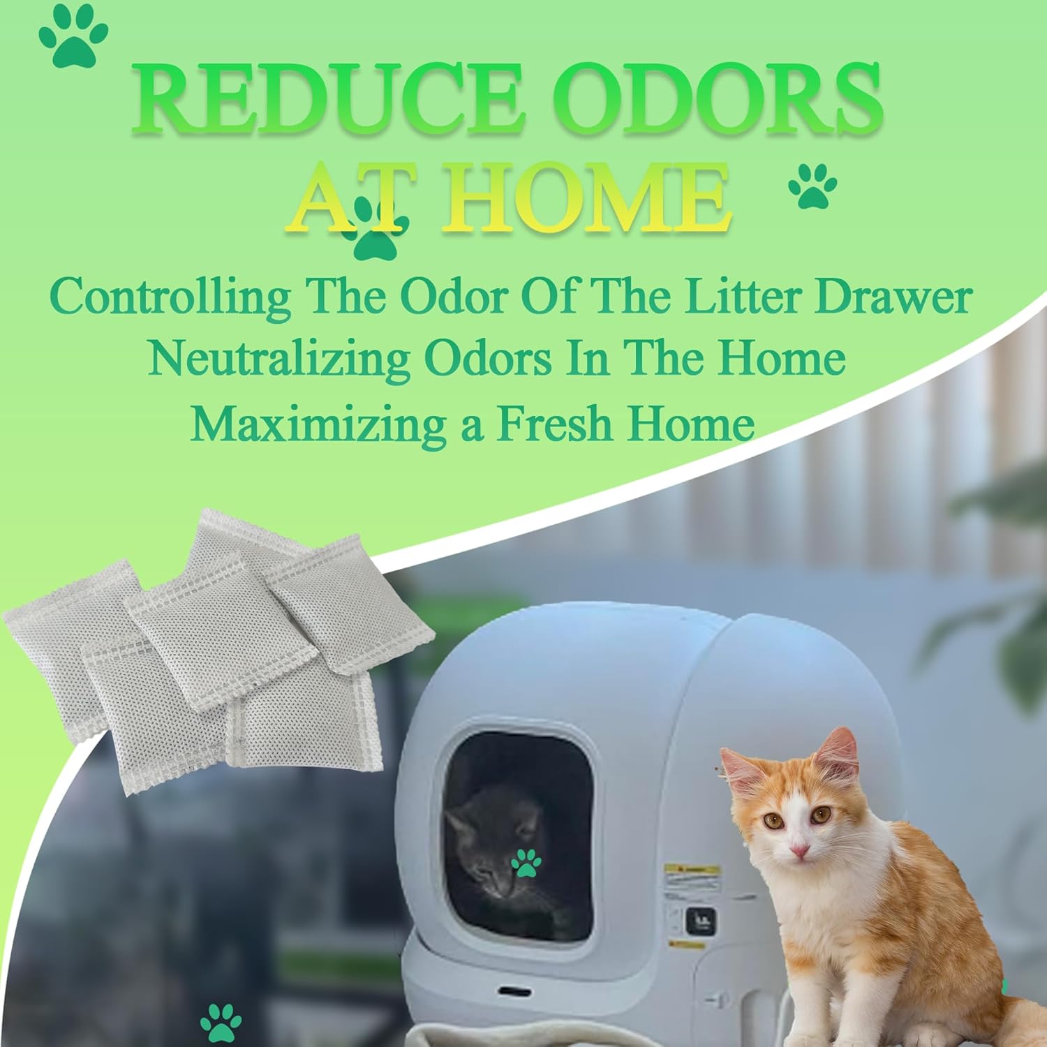 12 Pack Odor Eliminator for PuraMax Self-Cleaning Cat Litter Box, Natural Activated Charcoal