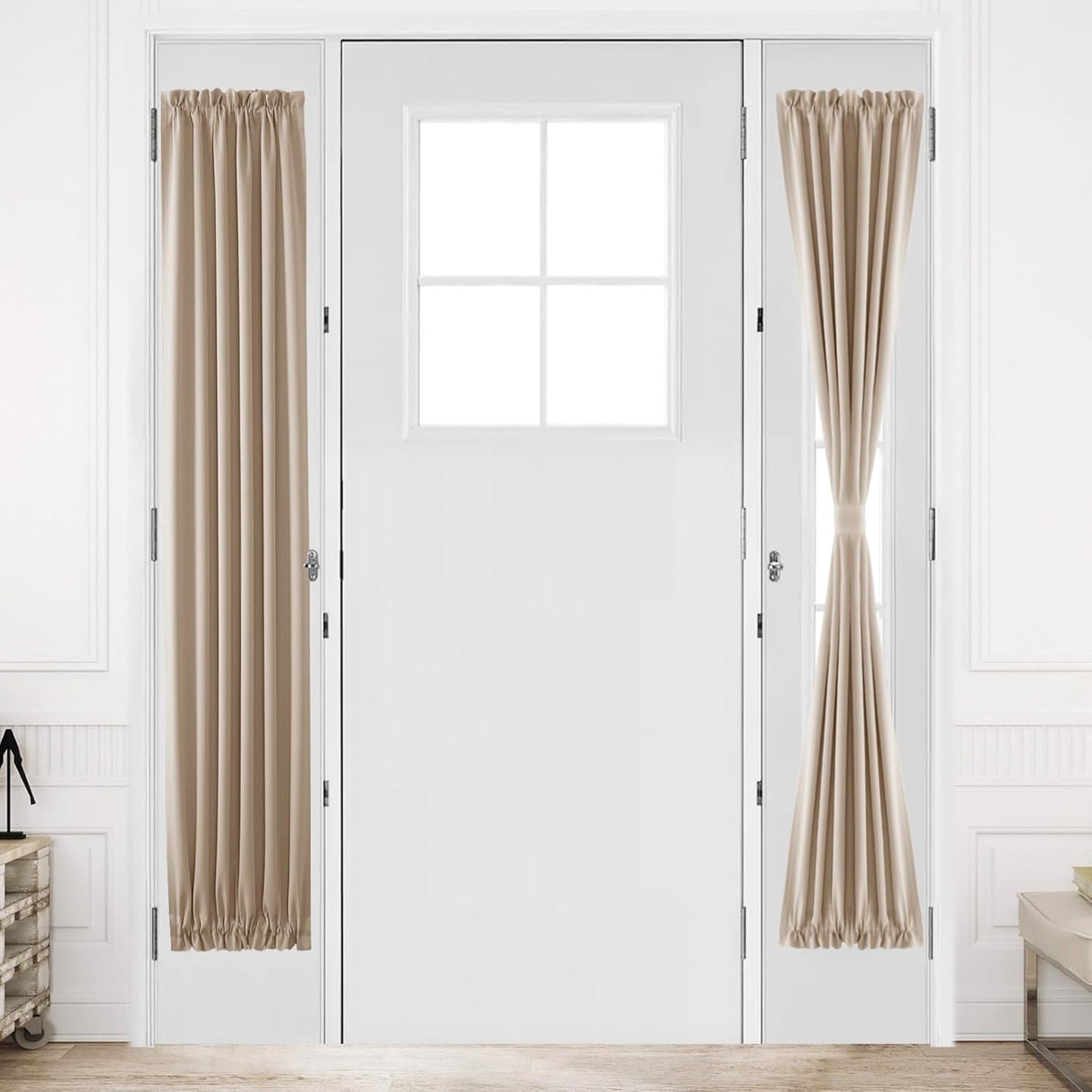 DWCN French Door Curtains – Rod Pocket Thermal Blackout Curtain for Doors with Glass Window