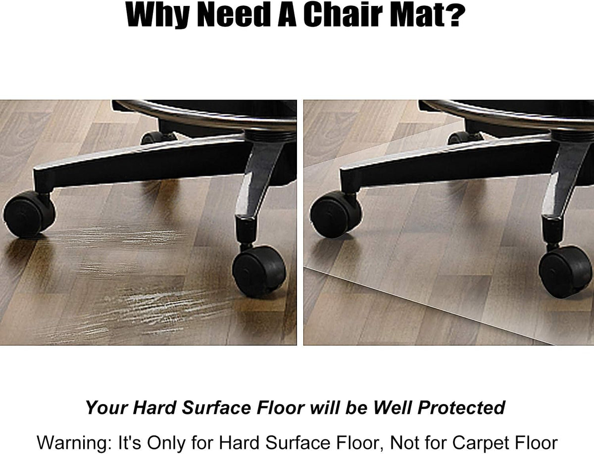 Azadx Office Chair Mat for Hardwood Floor 36 x 48'', Clear Desk Chair Mat for Wood Floor Heavy