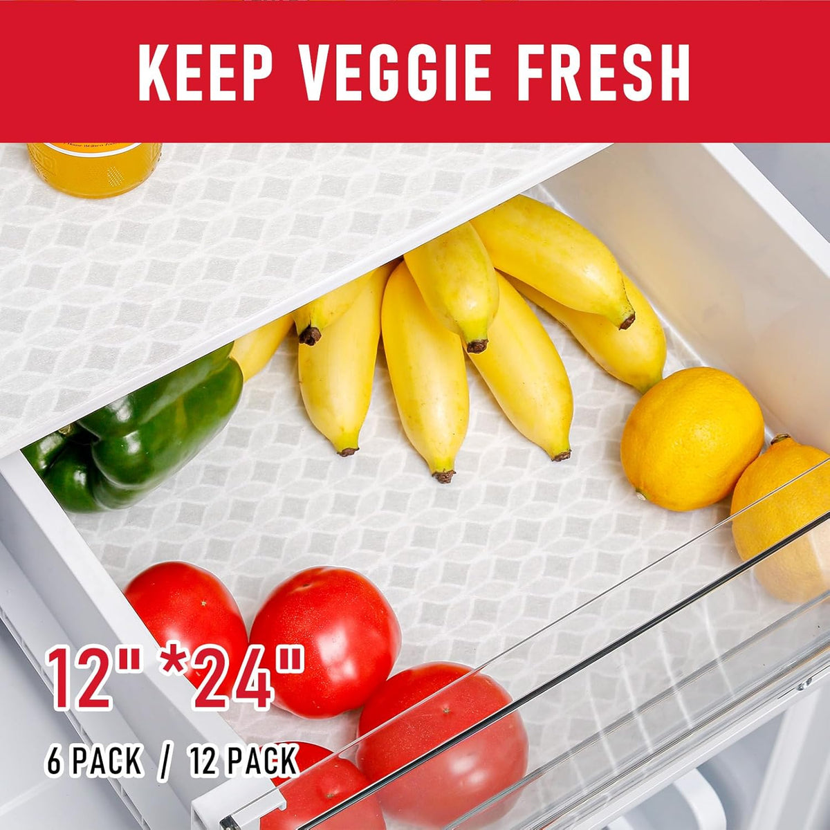 Cooyes Refrigerator Liners, Non-Slip Fridge Liners Washable, Absorbent Refrigerator Shelf Liner for