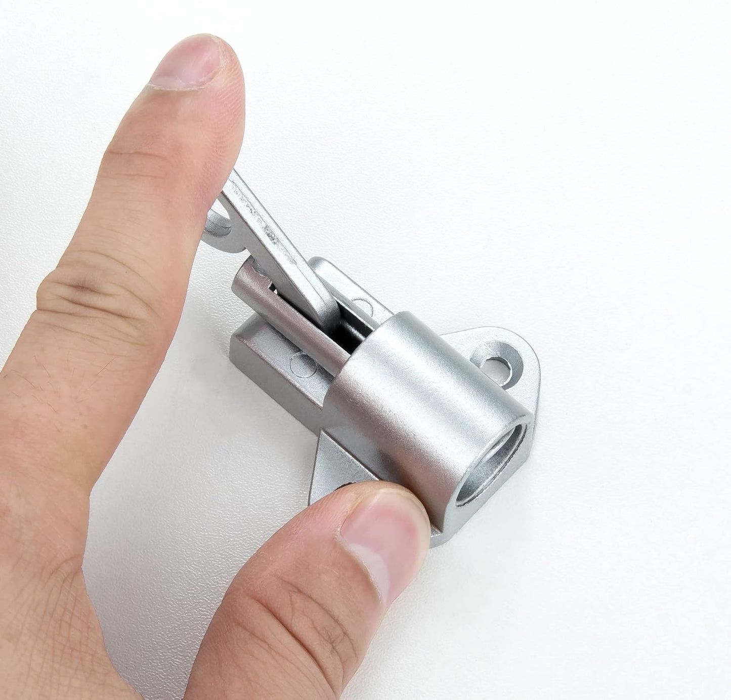 8 Packs Self-Closing Latches，Silver Gray Spring Door Lock，Resilient Bolt Latch Aluminum Alloy