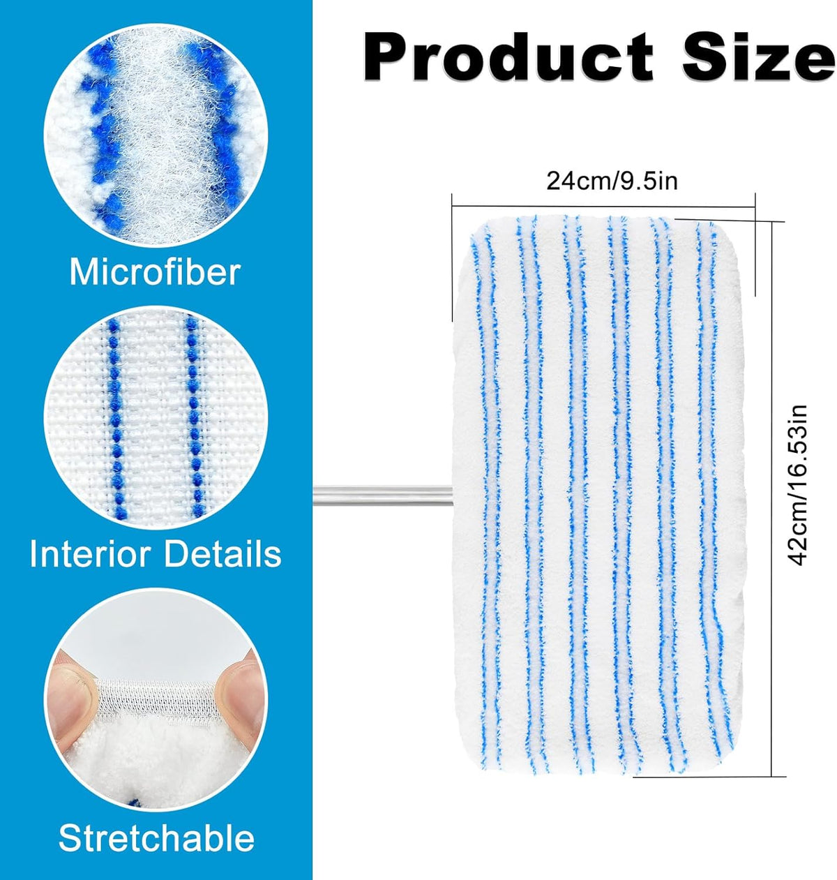 5 Pack Mop Heads Replacements for Ocedar Hardwood Floor 'N More Microfiber Mops,Terry Cloth Mops