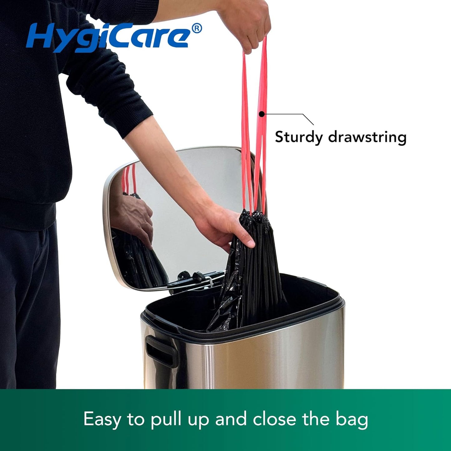 Ultra Strong 30 Gallon Trash Bags, Unscented 120 Count Drawstring Garbage Bags, Pre-Separated
