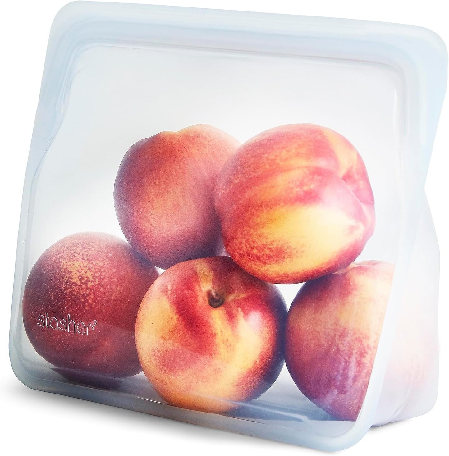 Stasher Premium Silicone Reusable Food Storage Stand-Up Mid Bag, Clear, Microwave, Sous Vide