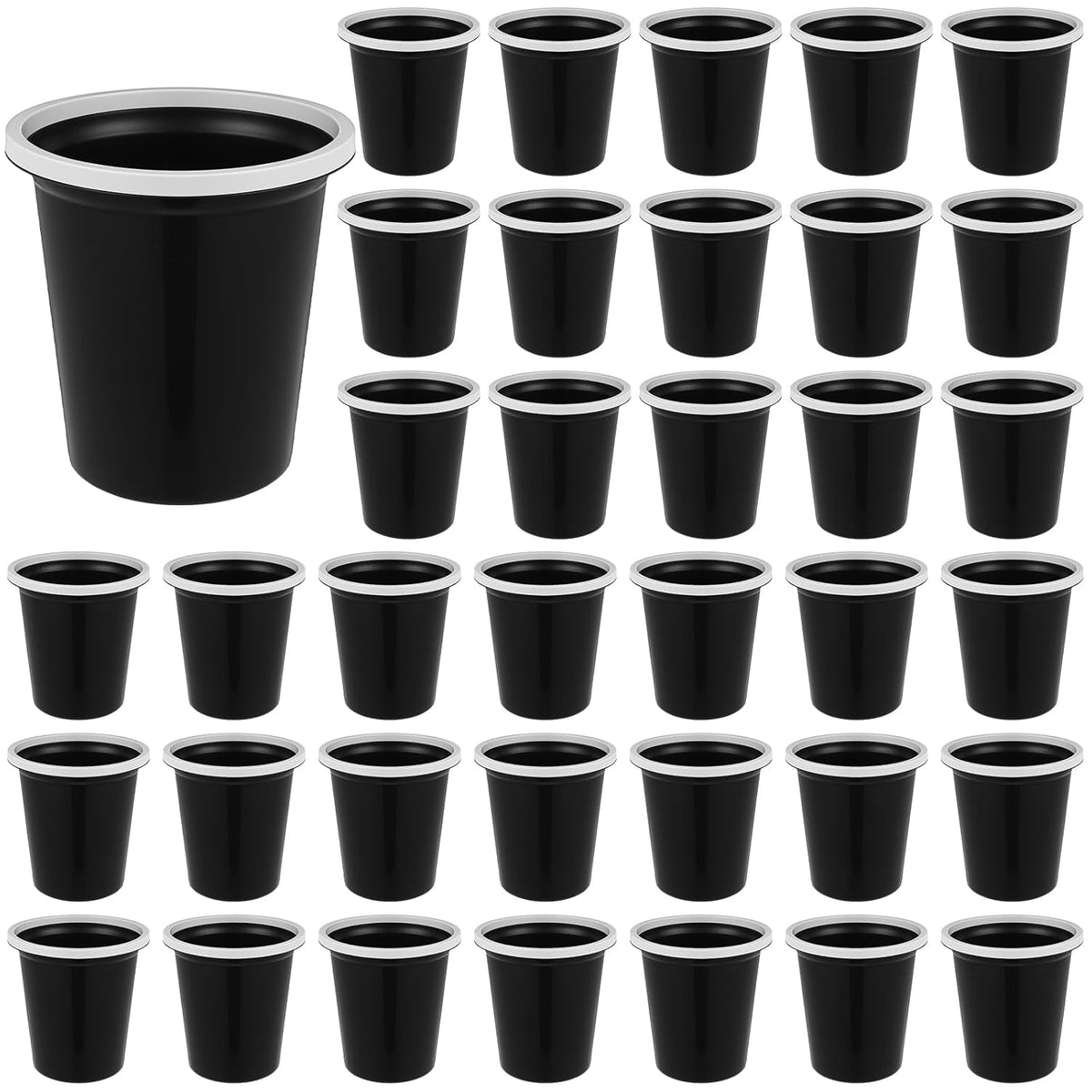 Maxdot 36 Pcs Bathroom Trash Cans Bulk 2 Gallon Small Waste Basket Round Garbage Can Plastic Trash