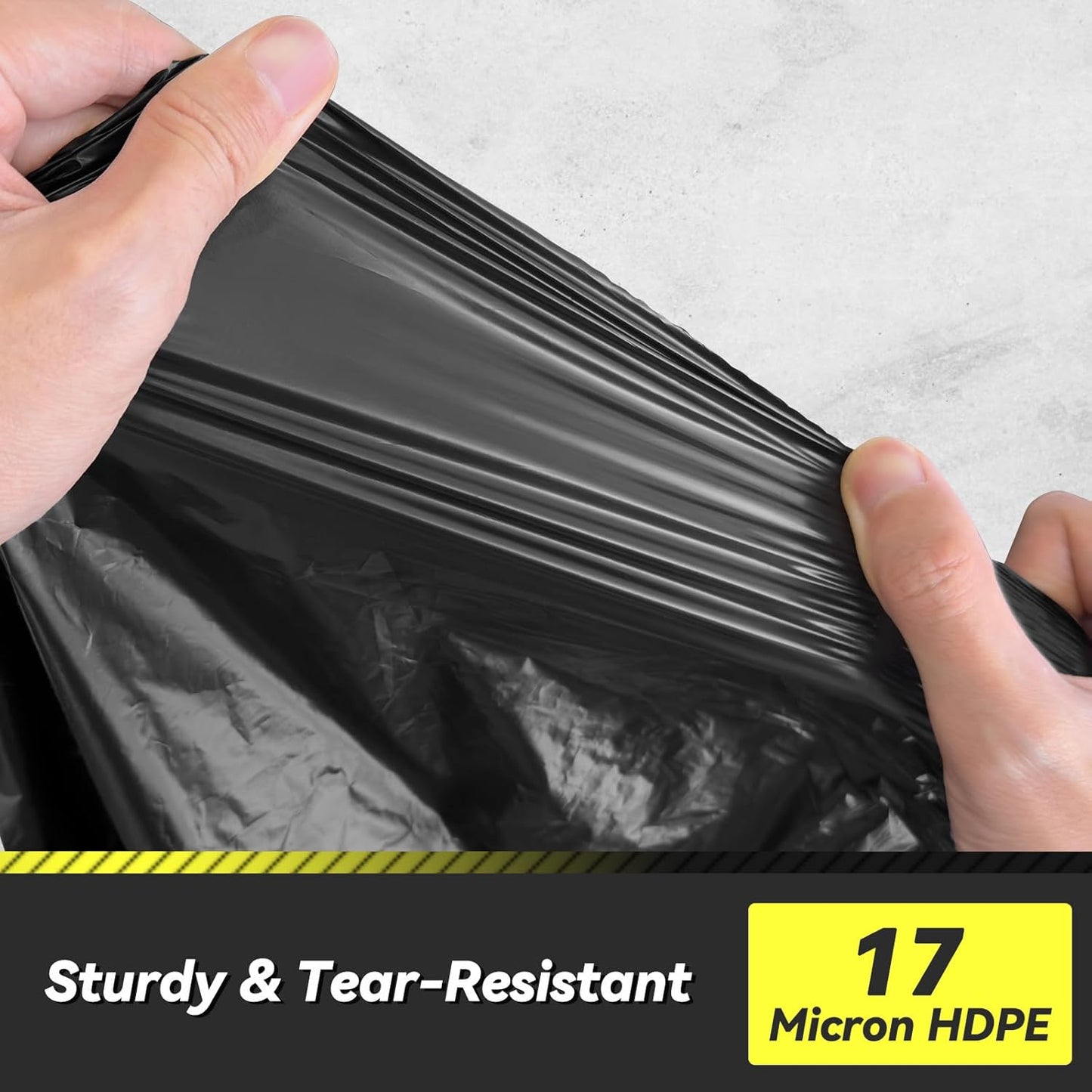 100 Count 55-60 Gallon Trash Bags, Sturdy & Tear-Resistant Commercial Can Liners 55 Gallon, Large