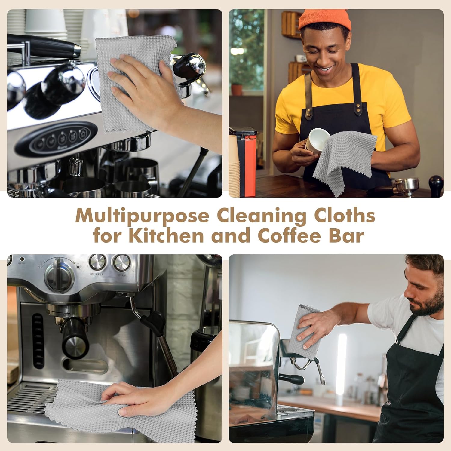 AIDEA Microfiber Cleaning Cloth for Glass 12PK, Grey, Lint Free Cloth Polishing Cleaning Rags