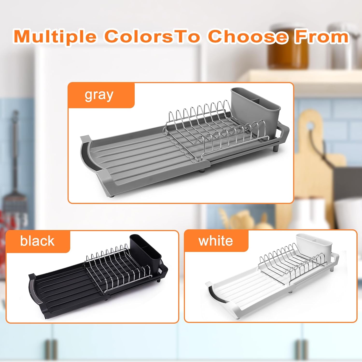 Dish Drying Rack Compact Expandable - A Space-Saving, Stainless Steel, Rust-Resistant Dish Drainer