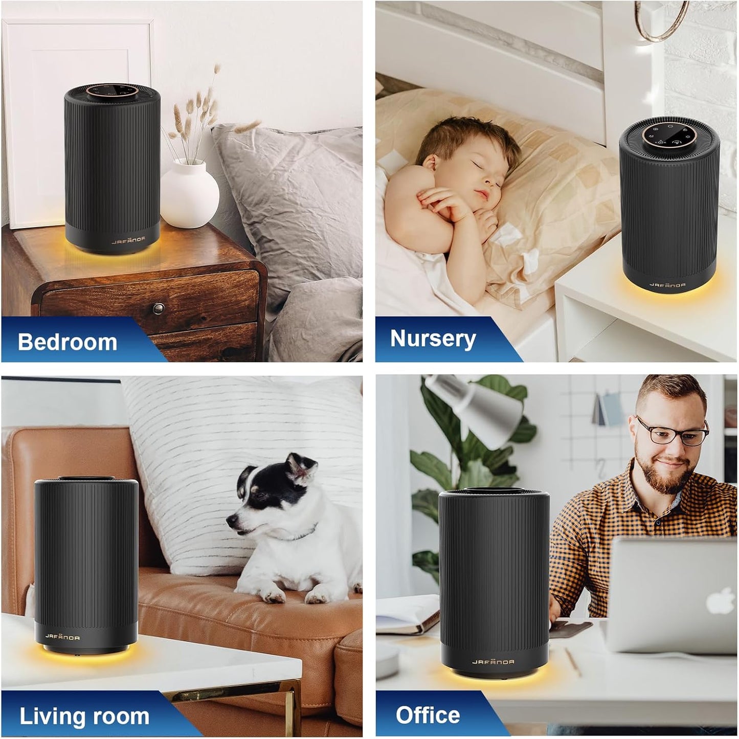 Jafanda Air Purifiers for Home Bedroom, True HEPA 13 Coverage 450 sqft, 22 dB Portable Air Cleaner