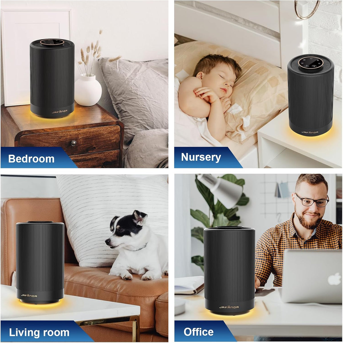 Jafanda Air Purifiers for Home Bedroom, True HEPA 13 Coverage 450 sqft, 22 dB Portable Air Cleaner