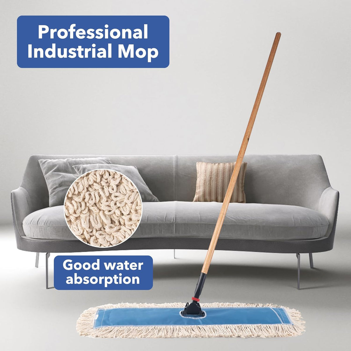 Matthew Cleaning 36'' Industrial Strength Cotton Dust Mop Refill Washable Replacement Heads for