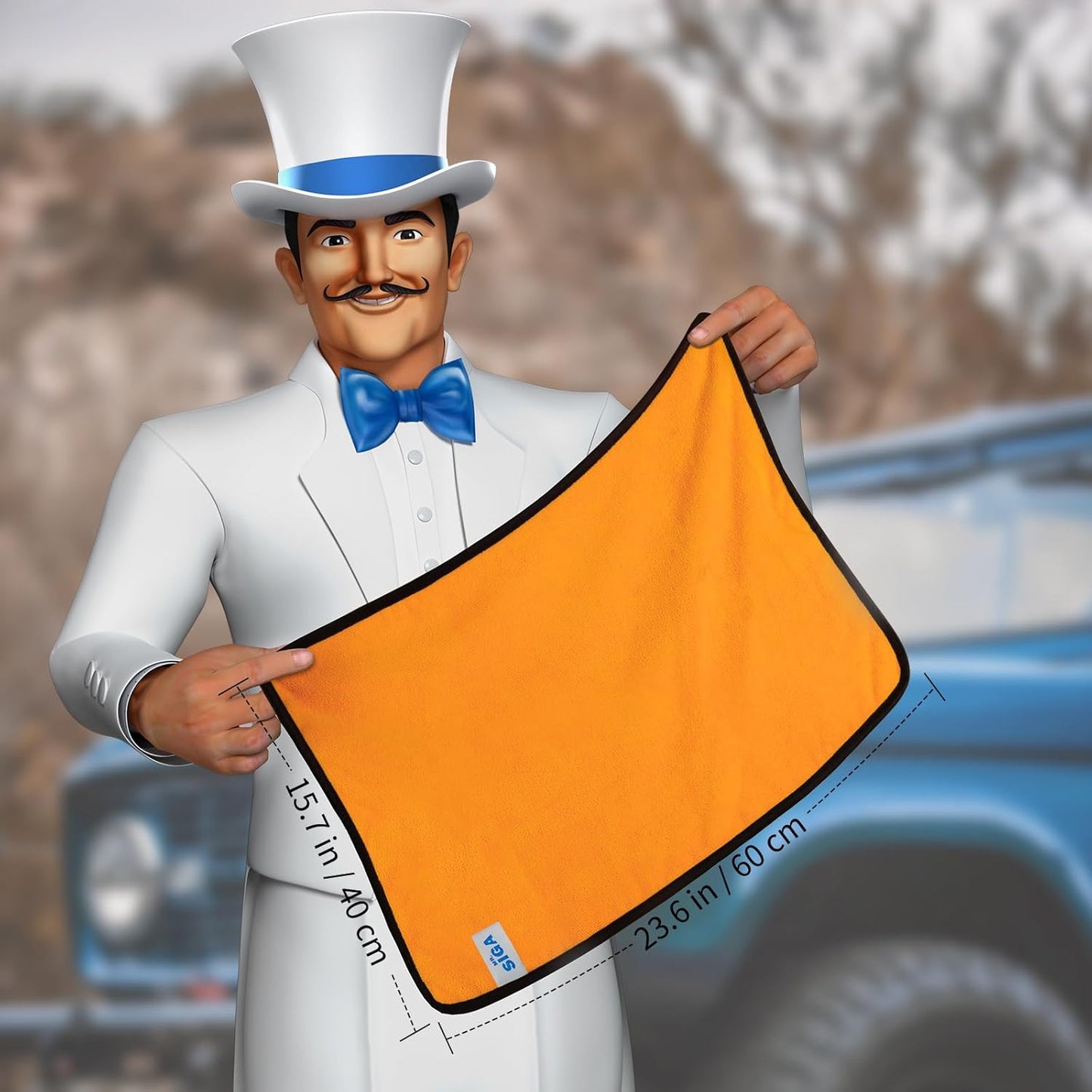 MR.SIGA Professional Premium Microfiber Towels for Cars, Dual-Sided Car Washing and Detailing