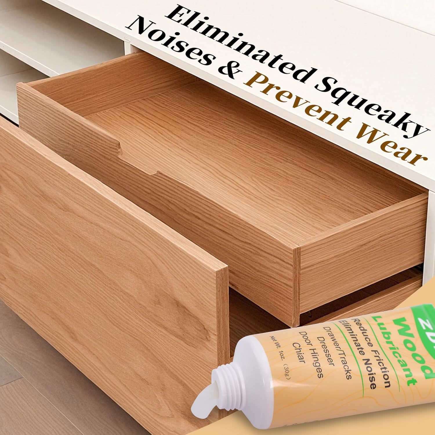 Wood Drawer Wax Lubricant Paste Door-Ease Lubricant Wear-Resistant Eliminate Sticking Noise Loosen