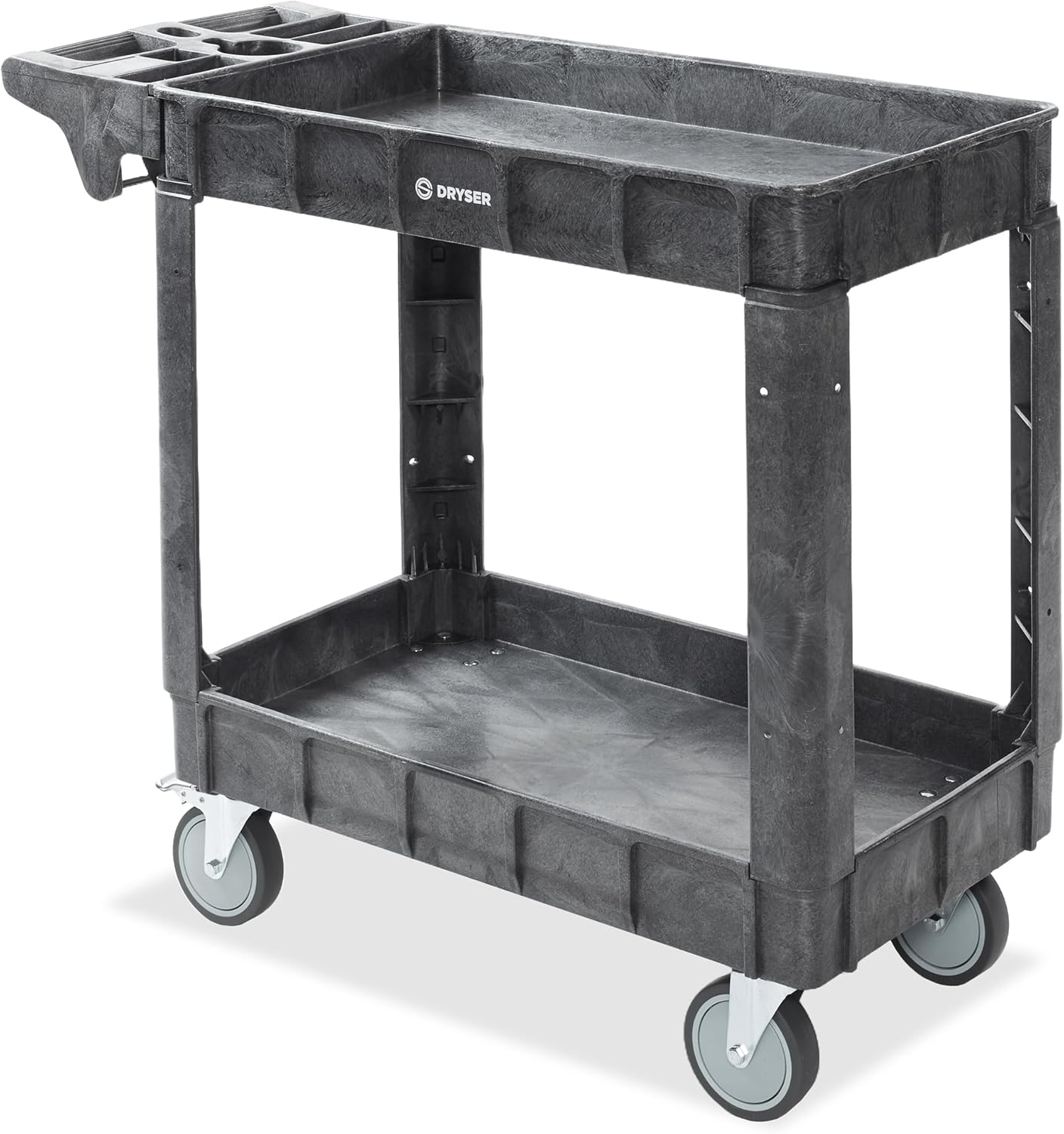 Dryser Utility Cart with Wheels, 40" x 17" Heavy Duty 550 lb. Capacity with Shelves - 2 Tier