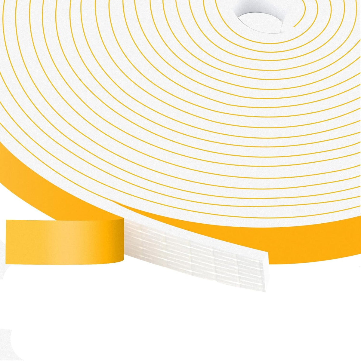 White Strong Adhesive Foam Tape, High Density Door Insulation Weather Strip，Soundproof