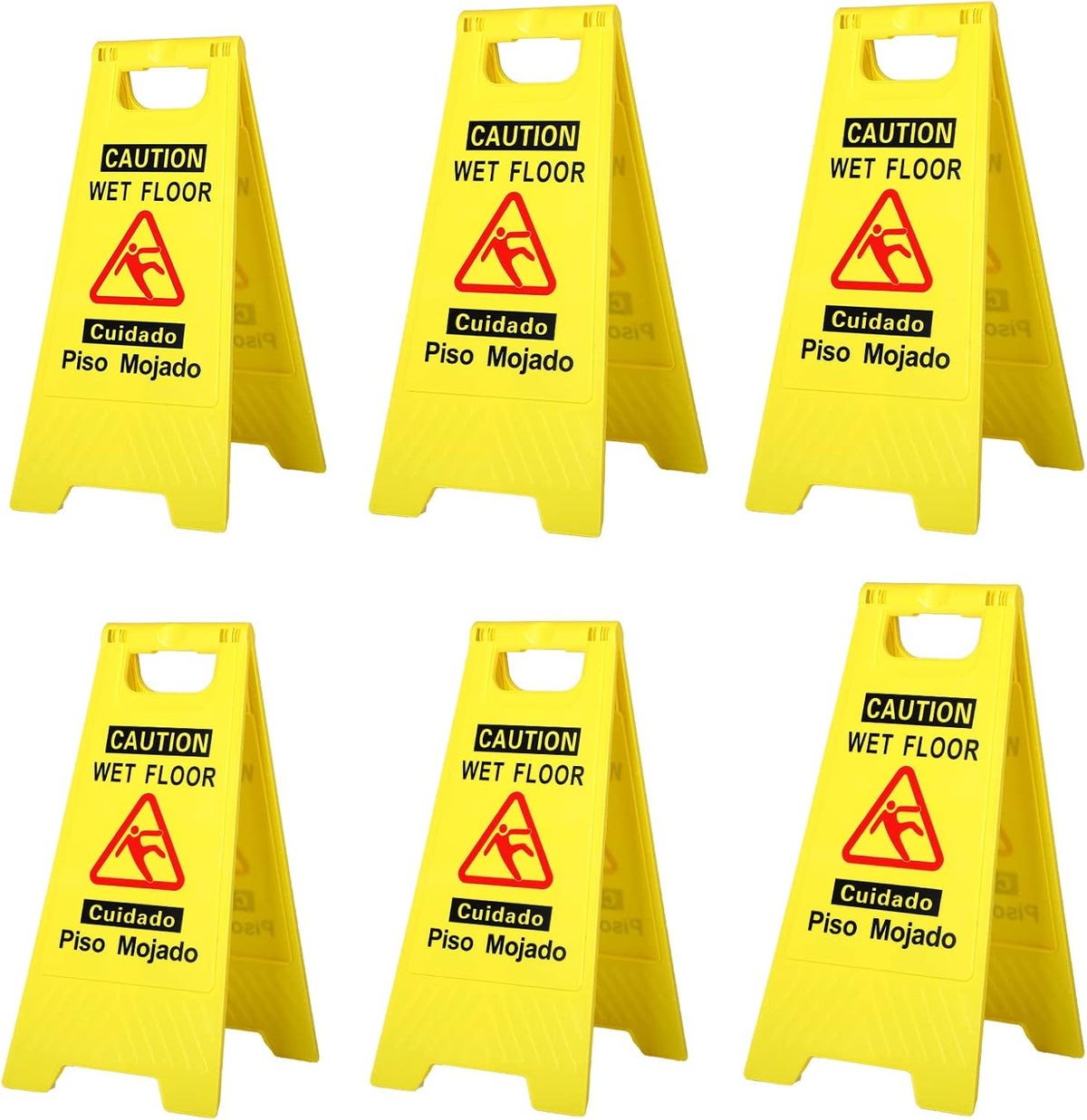 CERLMLAND wet floor signs 6 piece double-sided sign Widely used in various business environments.