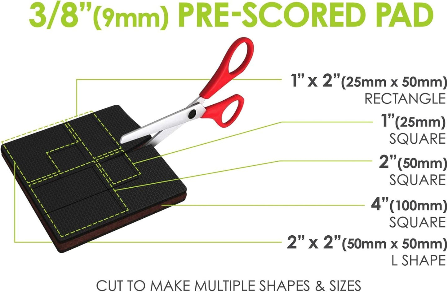 Slipstick GorillaPads 4 Inch Non Slip Furniture Gripper Pads (Pre-Scored to Cut to Size) Stops