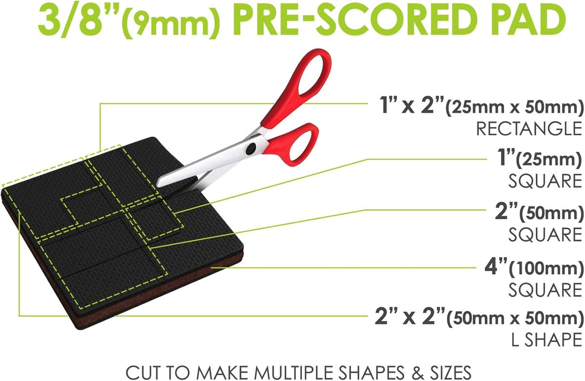 Slipstick GorillaPads 4 Inch Non Slip Furniture Gripper Pads (Pre-Scored to Cut to Size) Stops