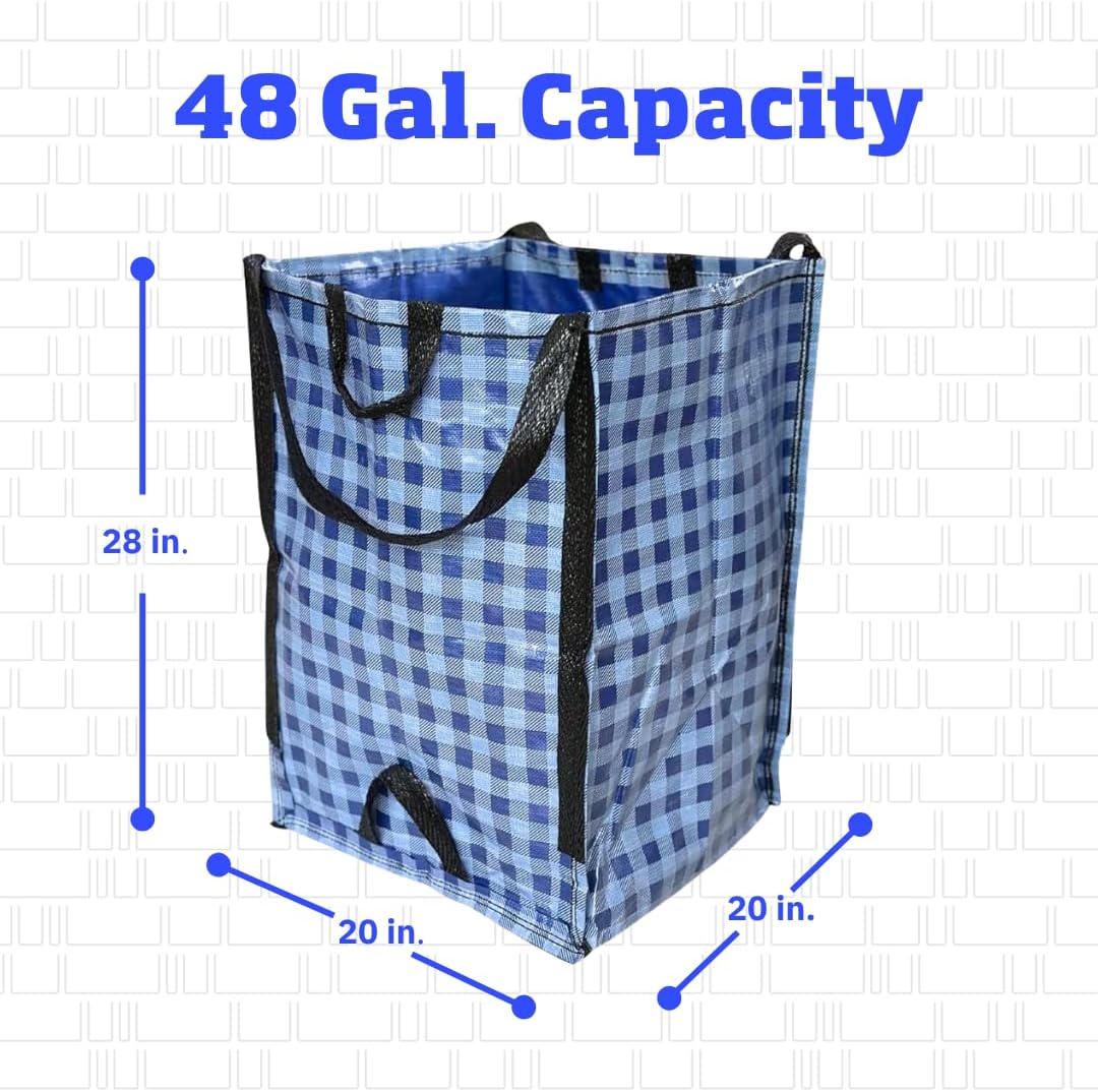 DURASACK Heavy Duty Home and Yard Bags 48-Gallon Reusable Self-Standing Lawn and Leaf Bags Garbage