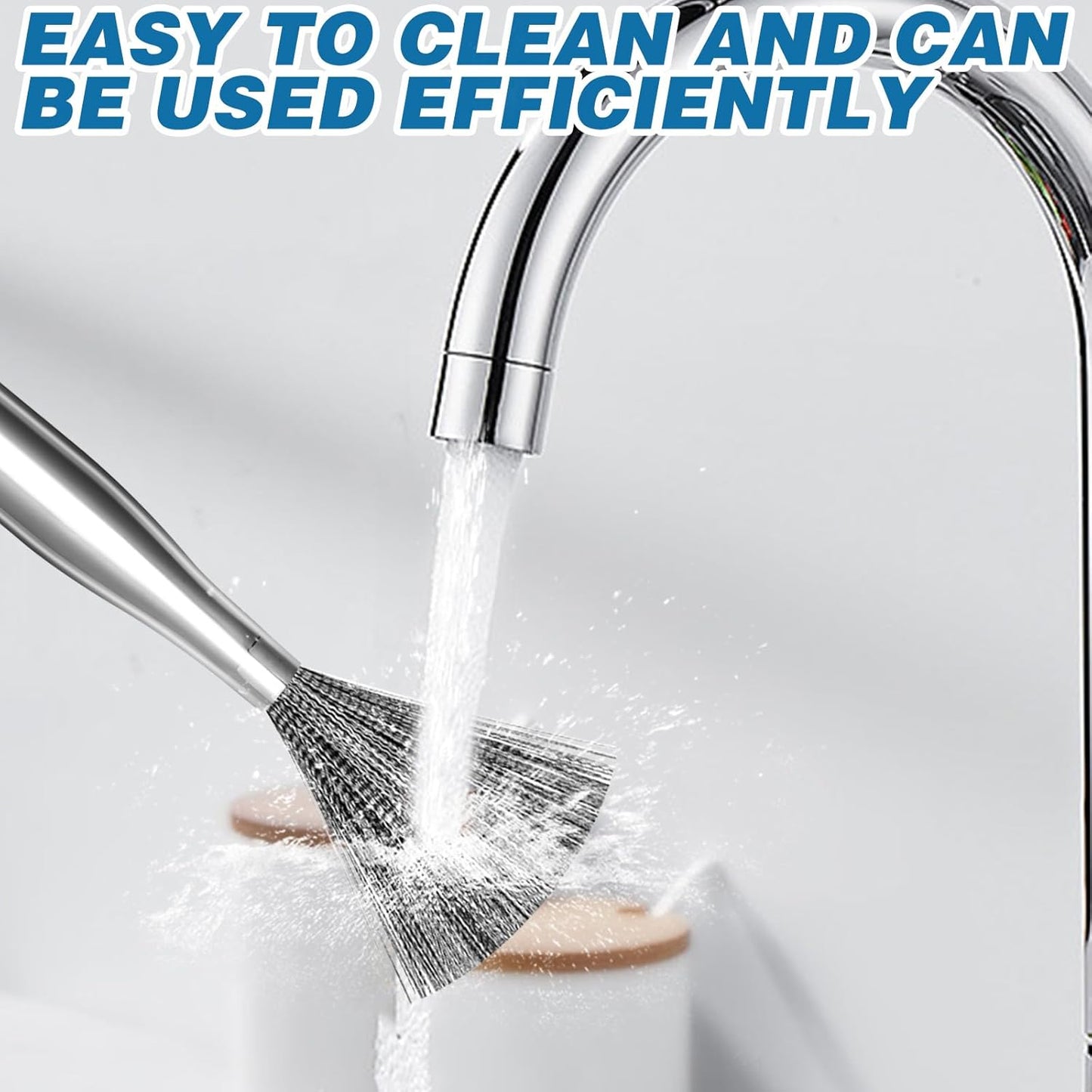2Pcs 304 Stainless Steel Pot Brushes, Stainless Steel Scrubber Tools Metal Cleaning Products Easy