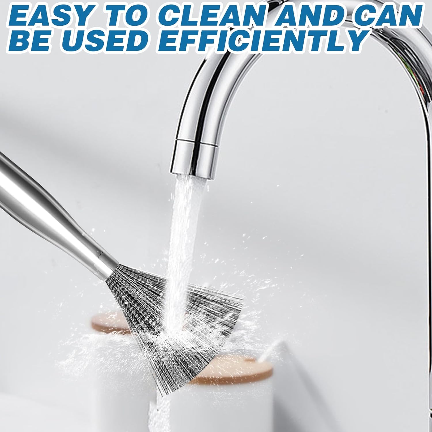 2Pcs 304 Stainless Steel Pot Brushes, Stainless Steel Scrubber Tools Metal Cleaning Products Easy