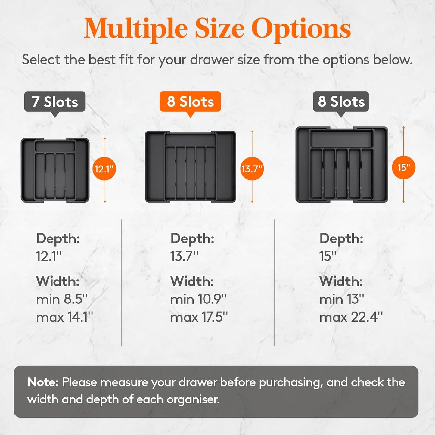 Lifewit Silverware Drawer Organizer, Expandable from 11 to 18 inches, Utensil Tray for Kitchen, BPA