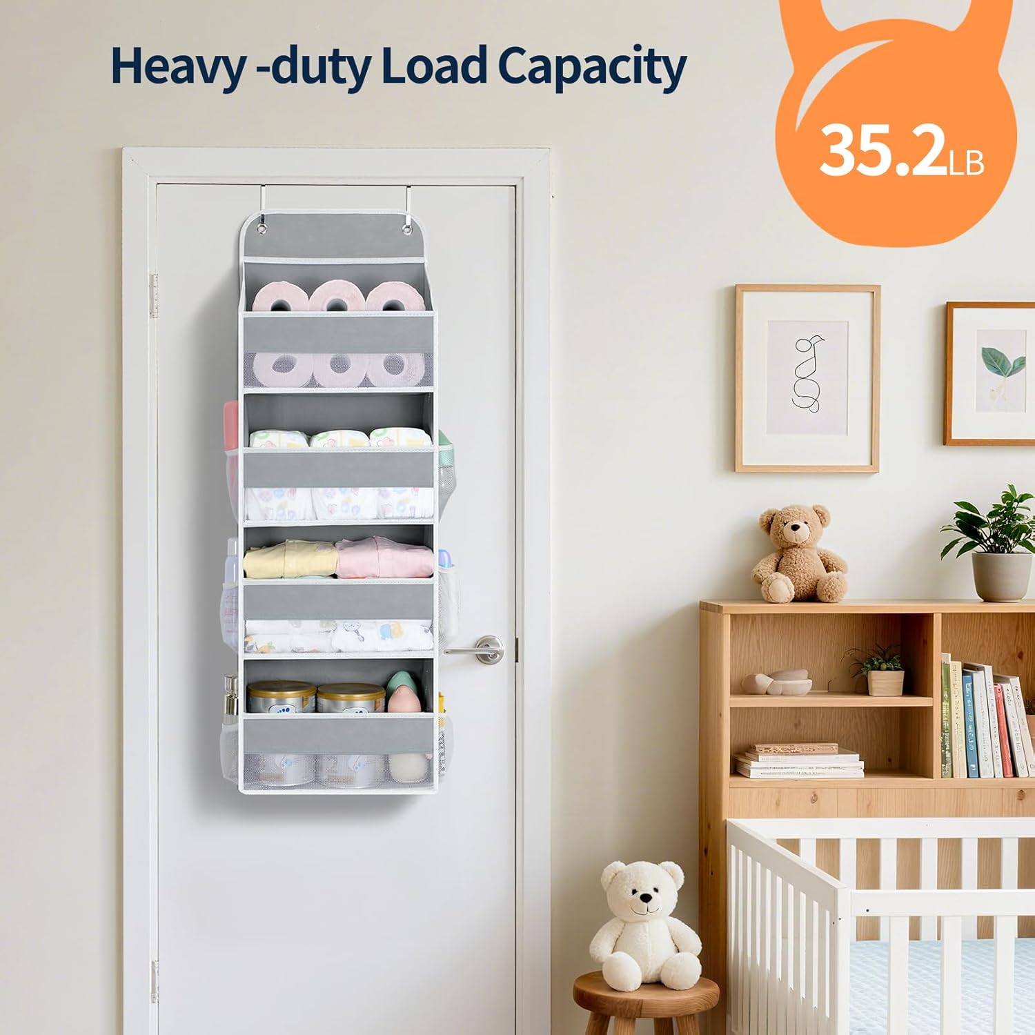 Yecaye Over The Door Organizer, Heavy Duty Hanging Organizers and Storage with 4 Large Capacity