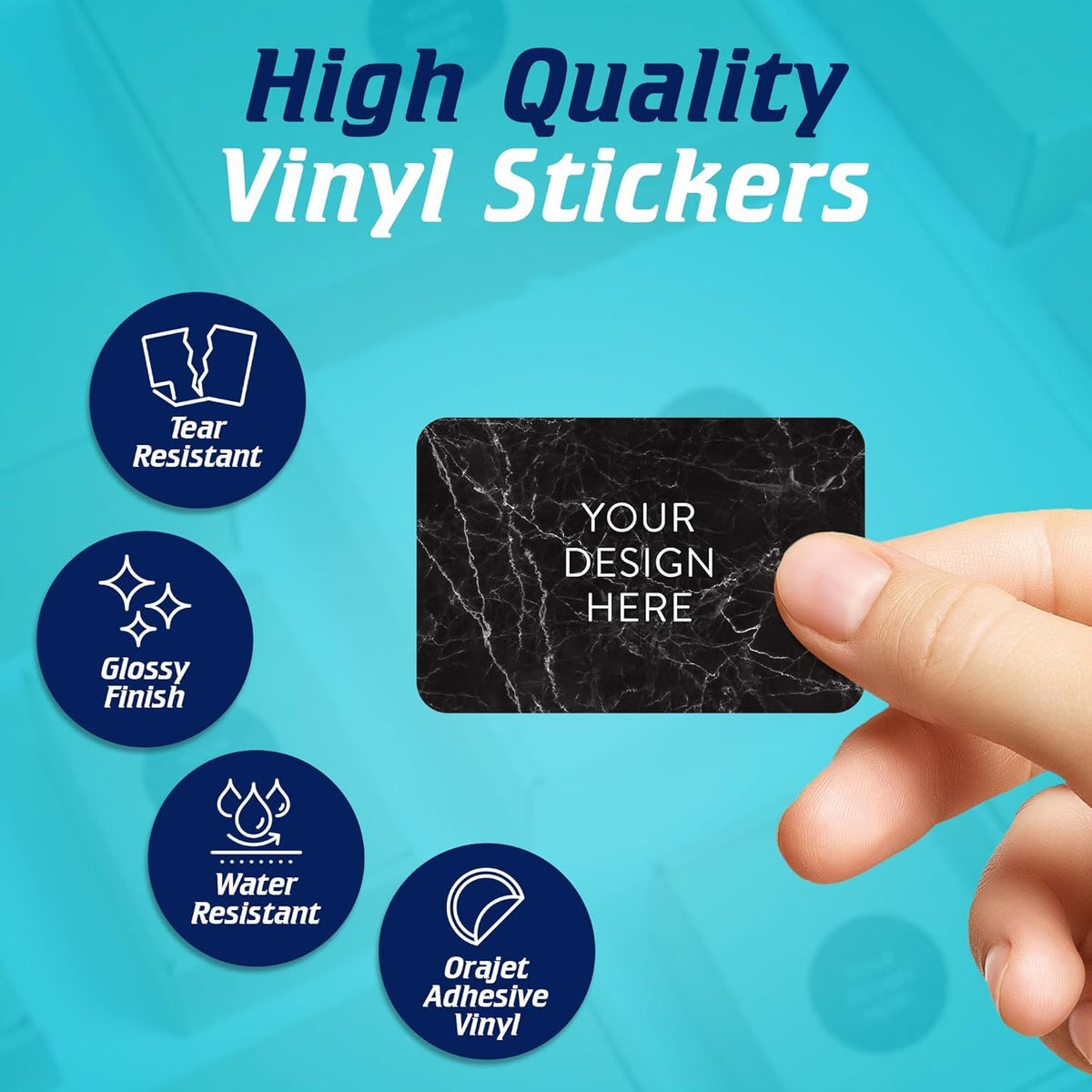 100 Custom Vinyl Stickers - Upload Your own Image, Text, Design, Logo - Personalized Logo Labels