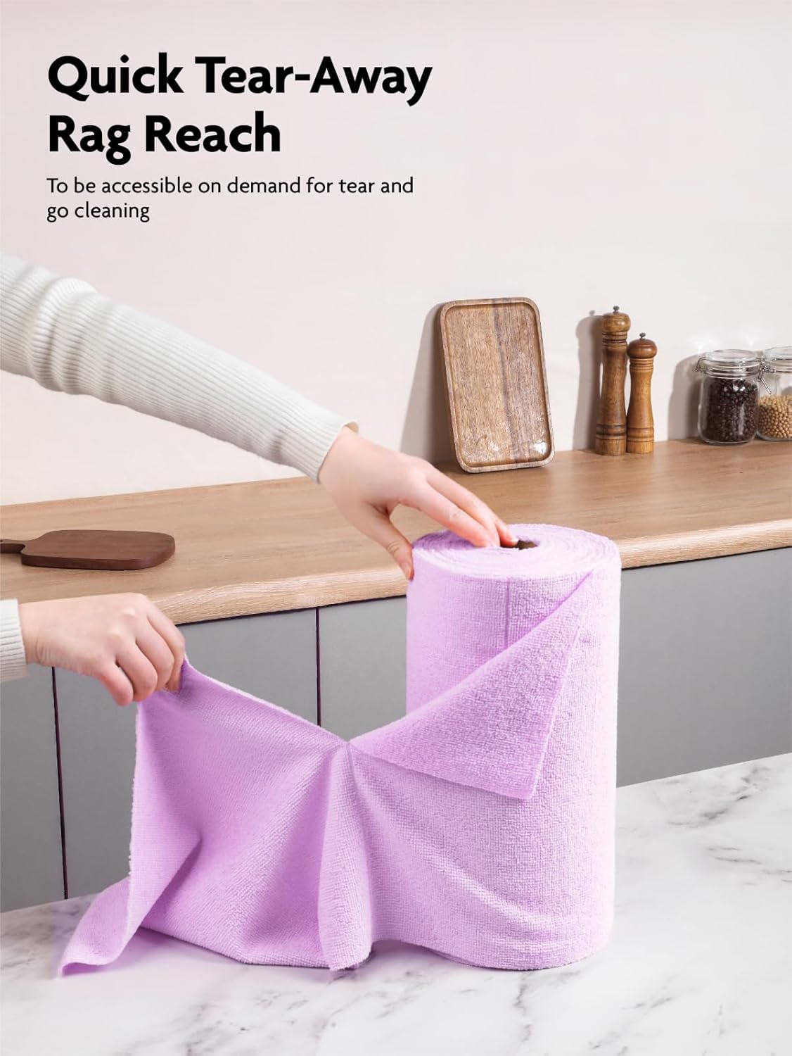 Fantasticlean Microfiber Cleaning Cloth Roll -75 pack, Tear Away Microfiber Towels, 12" x 12"