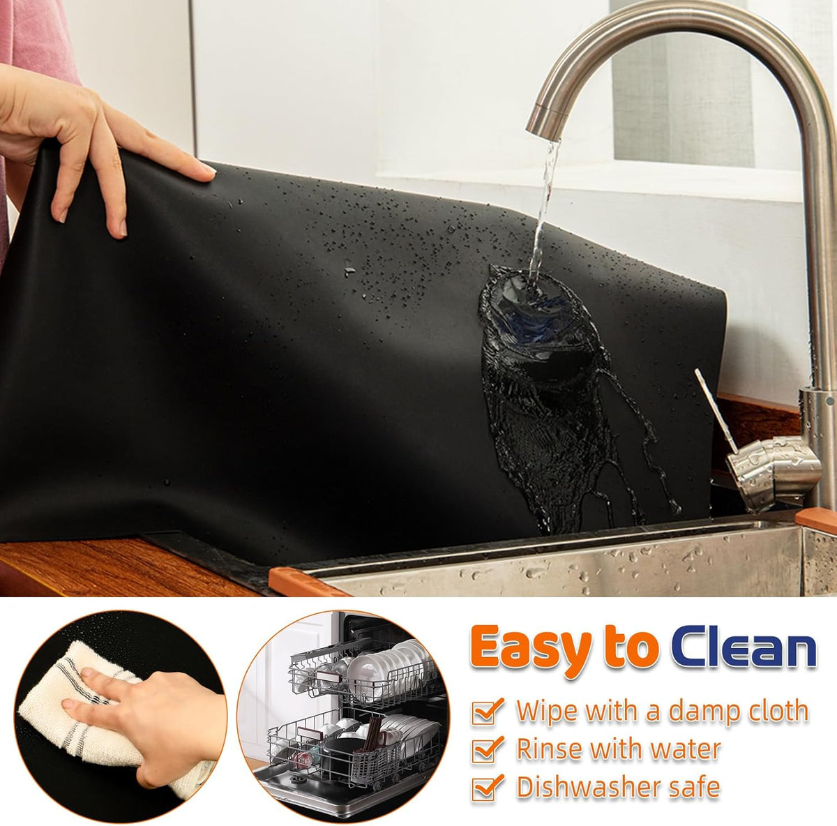 Warome Silicone Mat,78.7”x 23.6” Heat Resistant Mats for Countertop,Extra Large Countertop