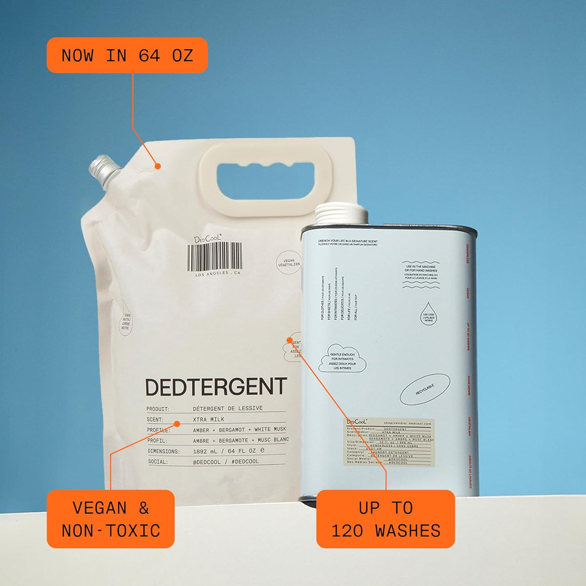DedCool Liquid Laundry Dedtergent | Milk | Luxurious Fragrance Detergent | Removes Stains | Infused