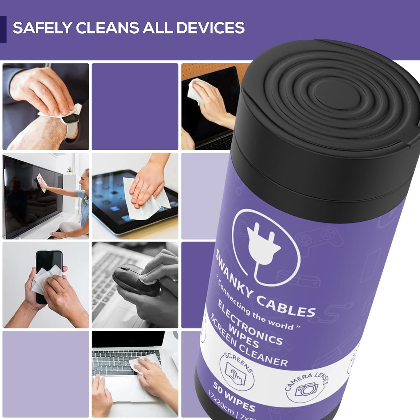 Screen Cleaner Wipes: Electronic Wipes for Screens - Computer Screen Wipes for Lens, Phone, Tv