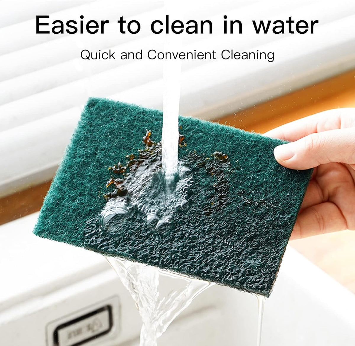 Heavy Duty Scour Pads Sponge Dish Scrubber Non-Scratch Green Reusable Household Scrub Pads for