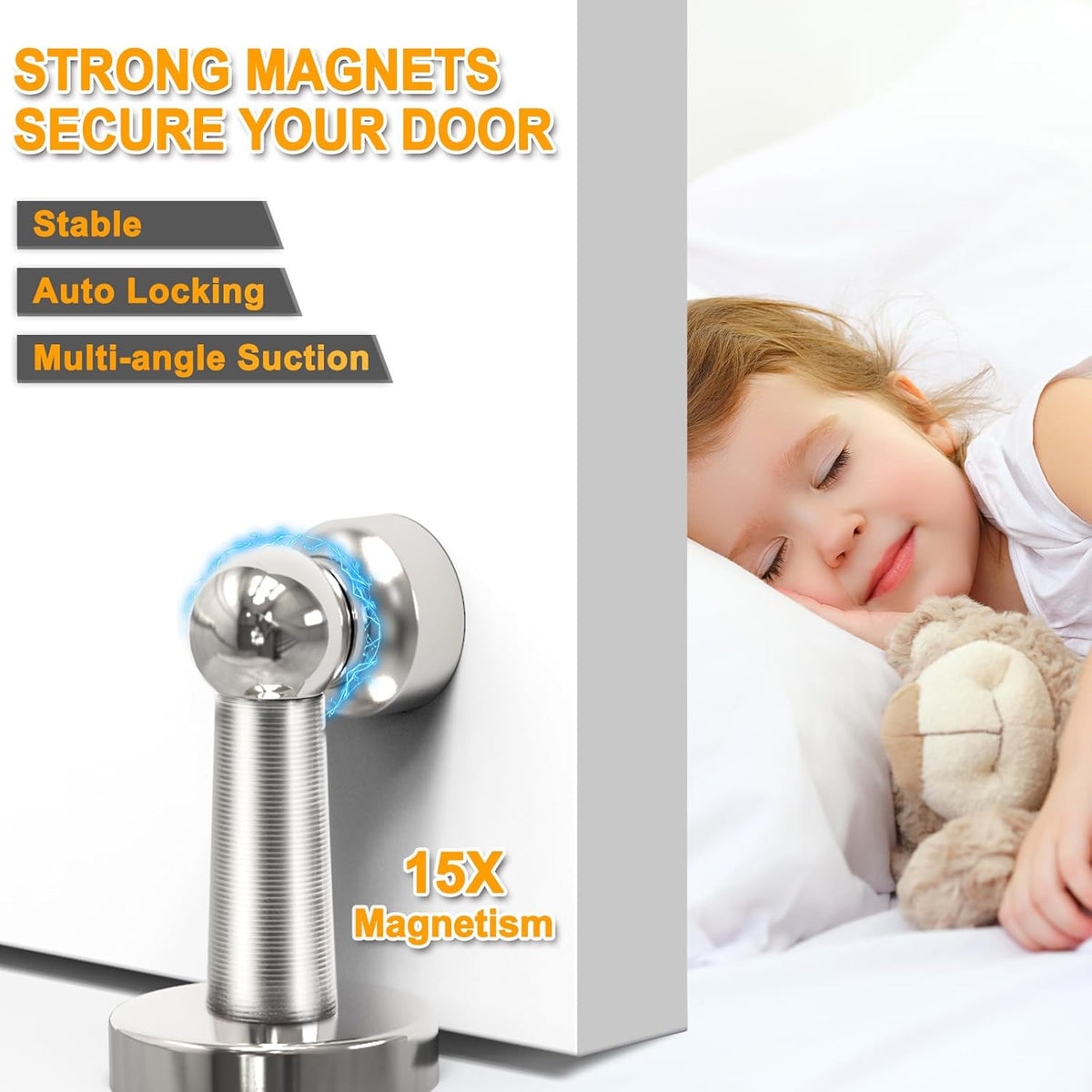 6 Pack Door Stopper Magnetic, COCIVIVRE Magnet Door Stop Stainless Steel for Wall and Floor