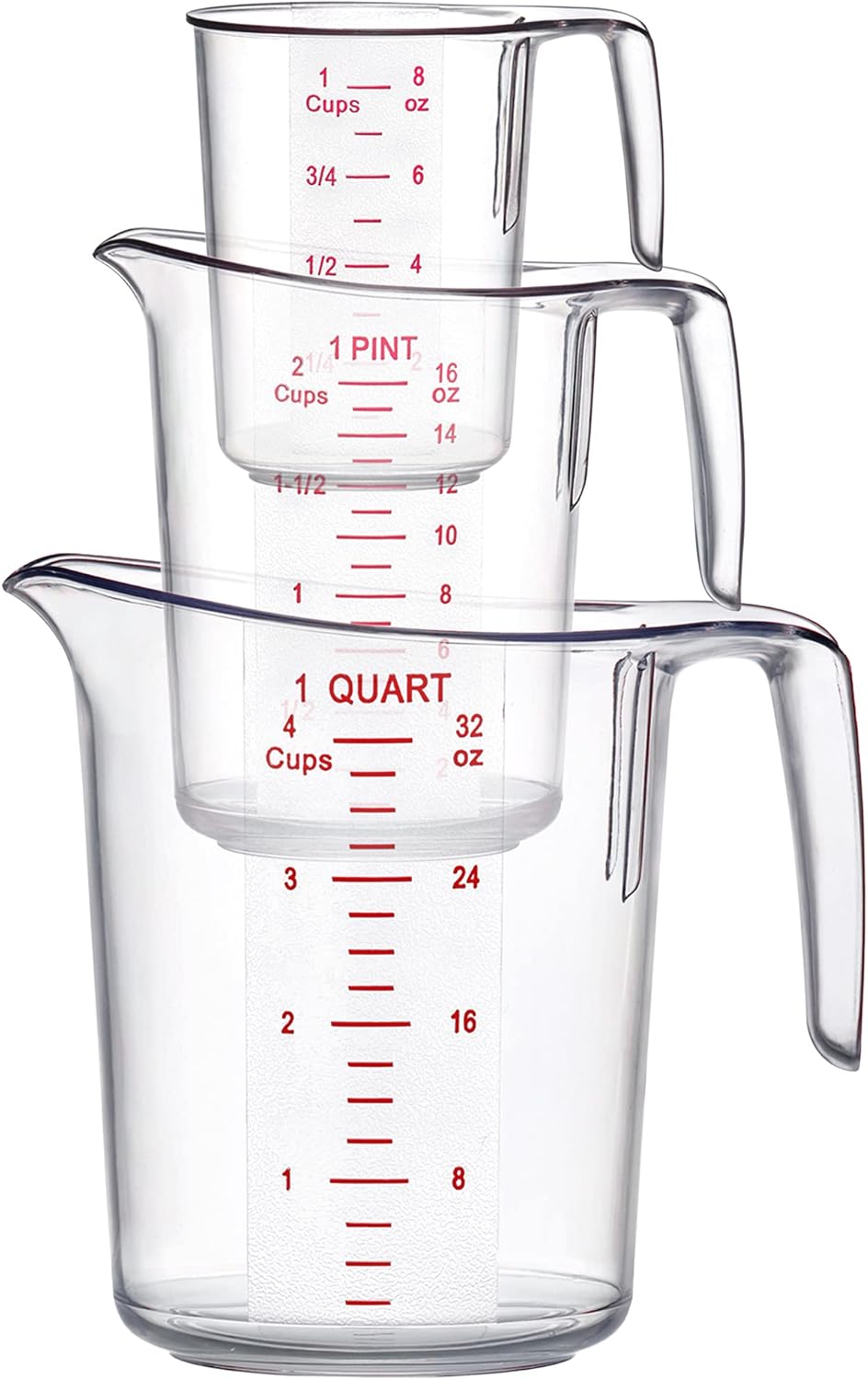 Amazing Abby - Melissa - Plastic Measuring Cups (3-Piece Set), Food-Grade Measuring Jugs, 1/2/4-Cup